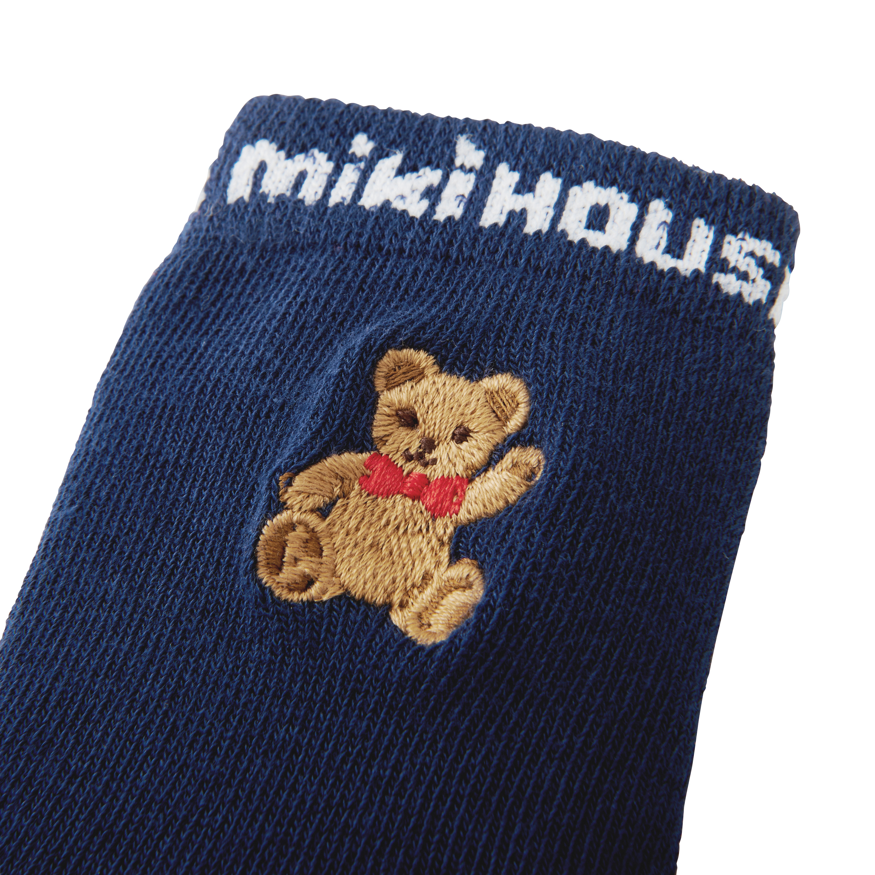 MIKI HOUSE BEAR中筒襪-藏藍