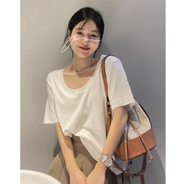 Summer loose casual T (white) [Size: S-L] [Contact customer service to confirm the shipping size after placing an order]