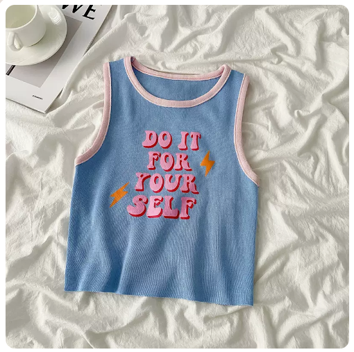 Letter Vest (Blue Contrast) (One Size)