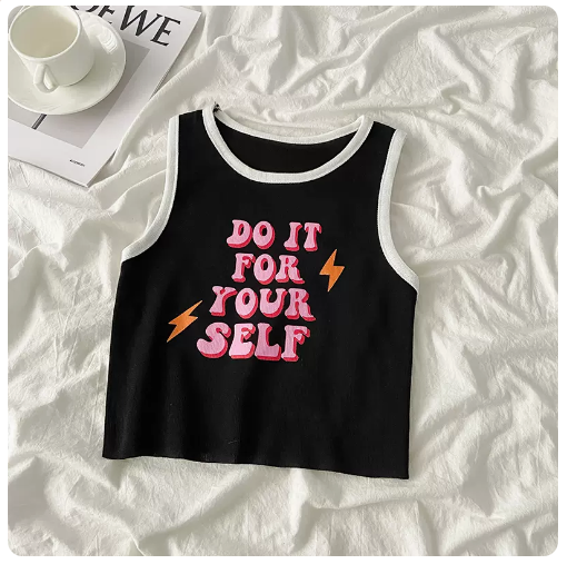 Letter Vest (Black Contrast) (One Size)