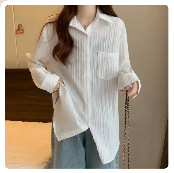 Long Sleeve Shirt (White Size: S-3XL) (Please contact customer service to confirm the shipping size after placing an order)