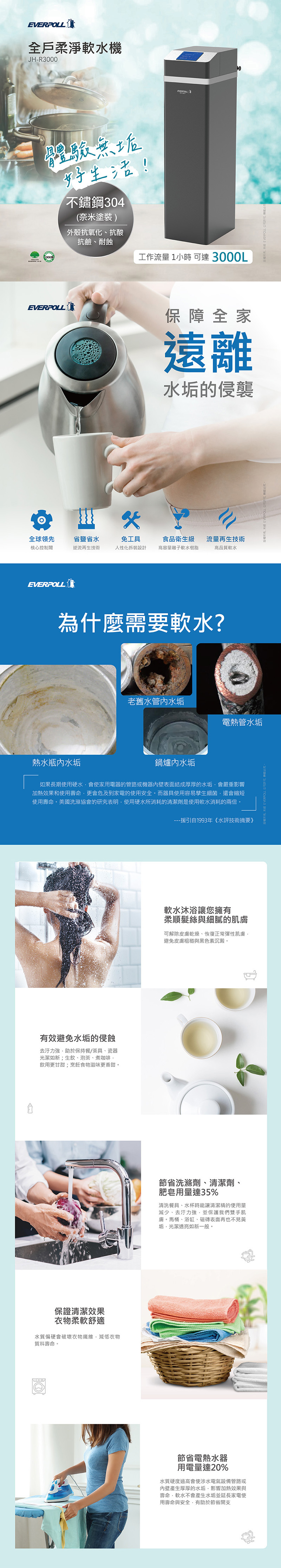 JH-R3000 全戶柔淨軟水機28L