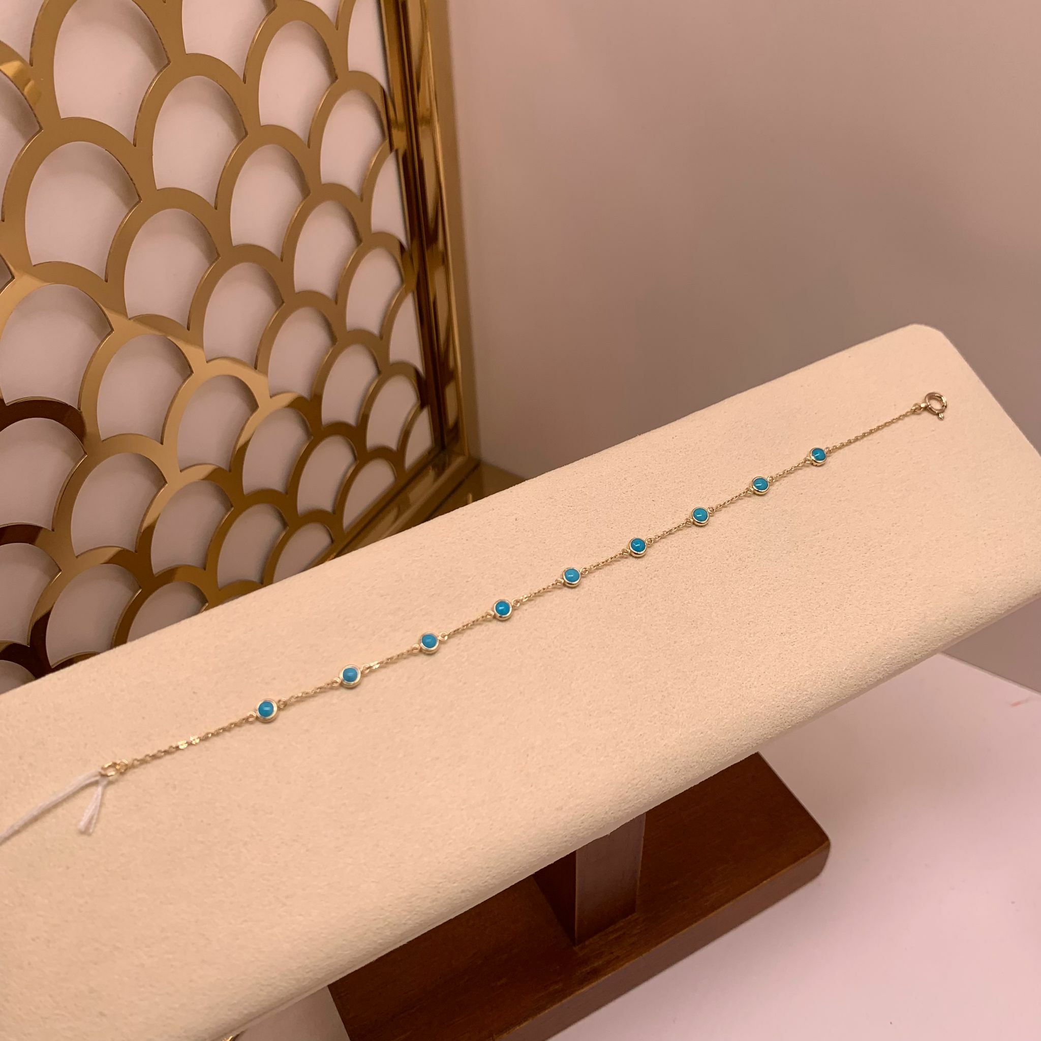 彩藍色珠串手鏈 3.0mm