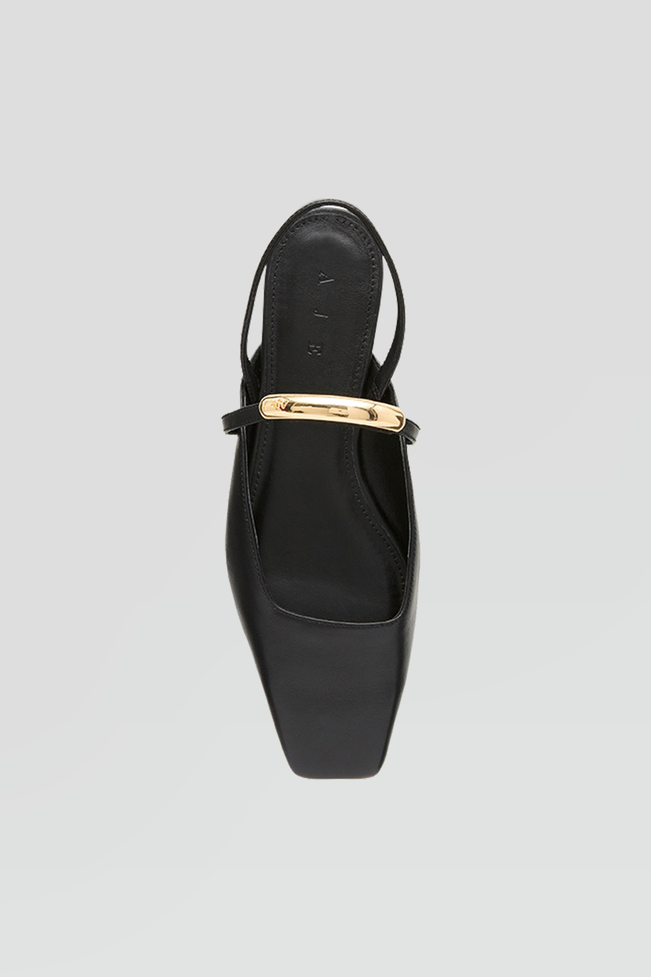 Aje｜ALCOVE 真皮金屬條露跟平底鞋