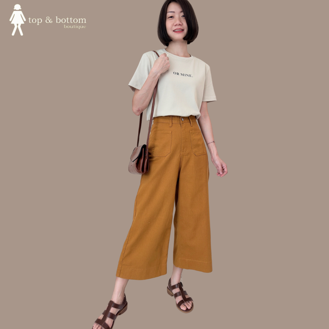 DENIM POCKET WIDE LEG PANT