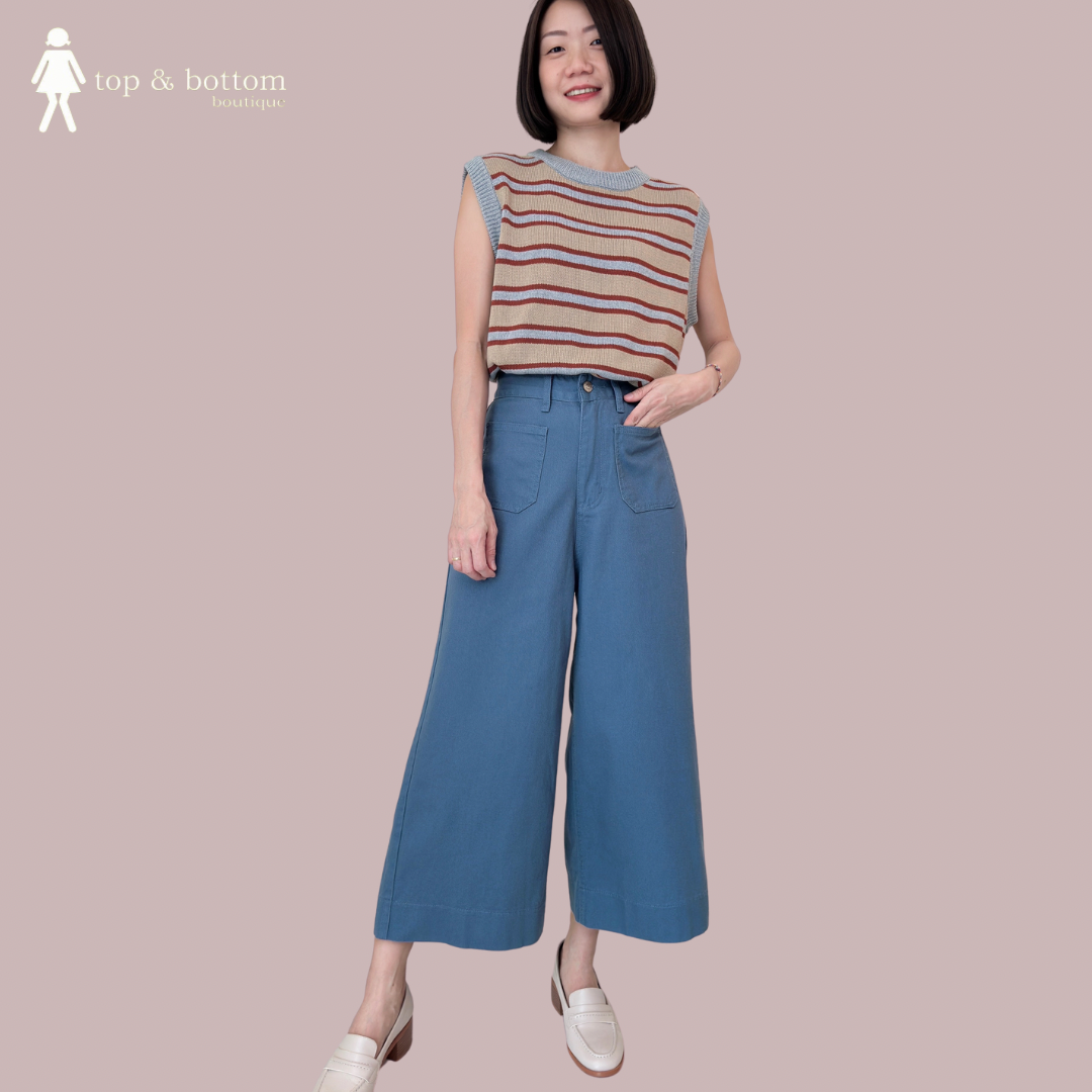 DENIM POCKET WIDE LEG PANT