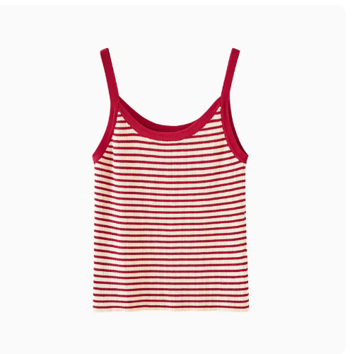 Small camisole (red stripes) (one size)