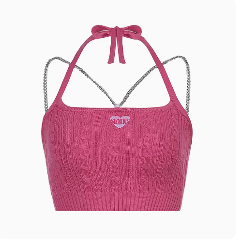 Wear a small camisole (pink halterneck) (one size)