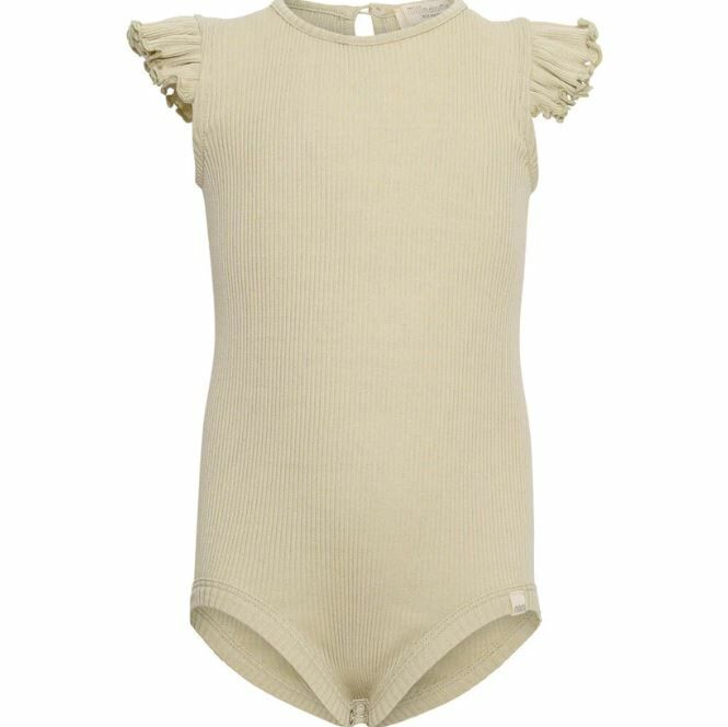 MINIMALISMA 絲綢羅紋荷葉袖包屁衣 Bippi - Pear Sorbet