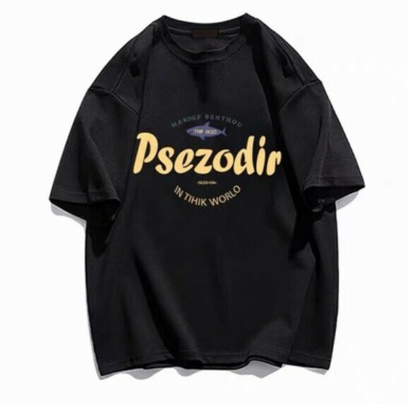 Summer Retro Short Sleeve T (Black) [Size: S-2XL] [Contact Customer Service to Confirm Shipping Size After Placing an Order]