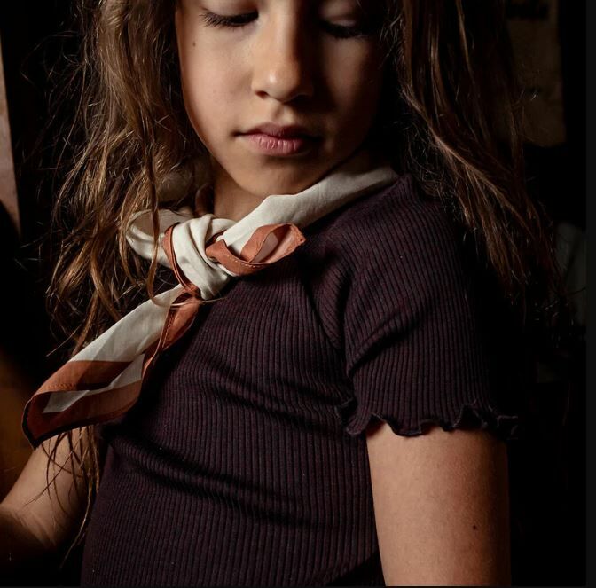 MINIMALISMA 絲綢羅紋滾邊上衣 Blomst - Cacao