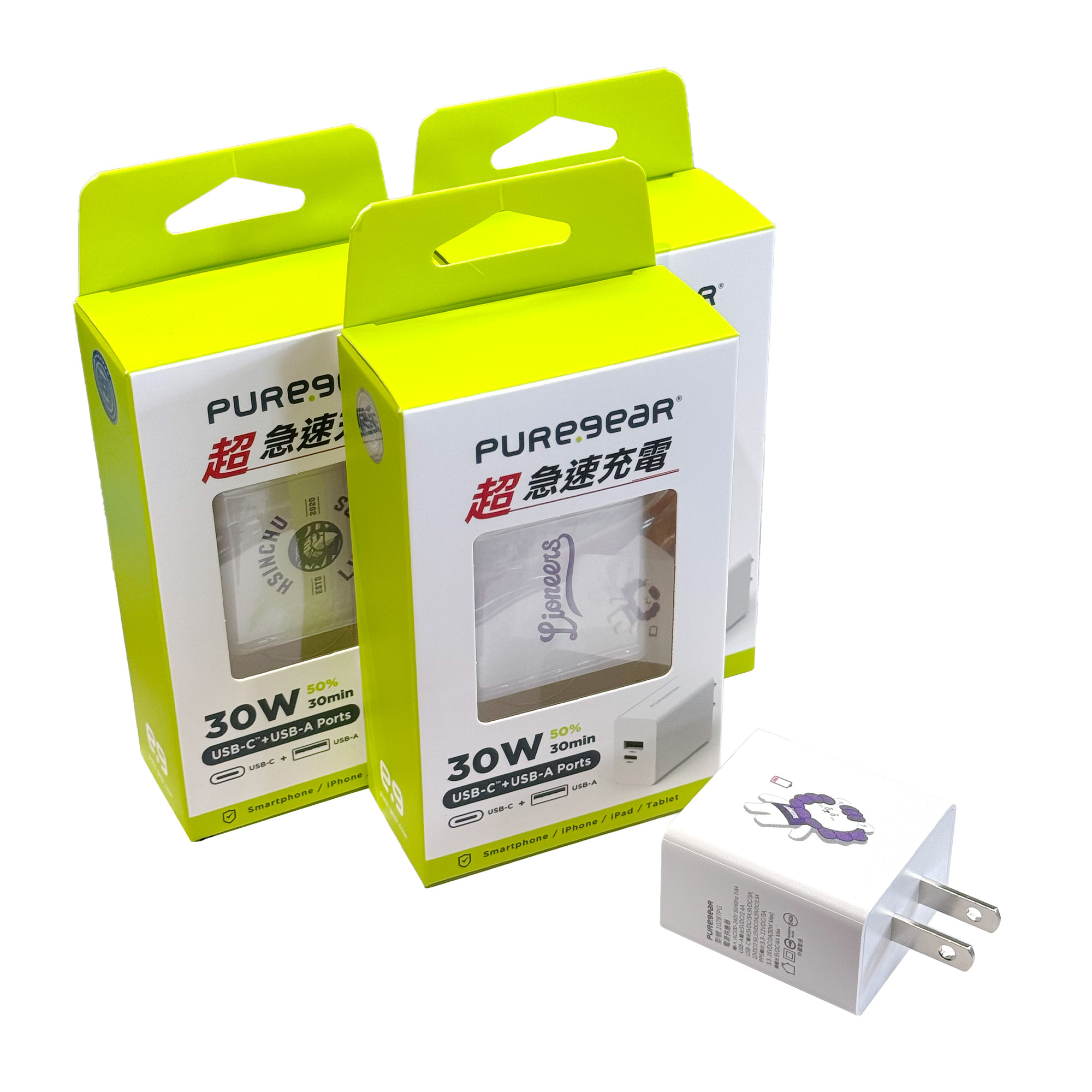 LN x PureGear 30W雙孔快速PD電源供應器