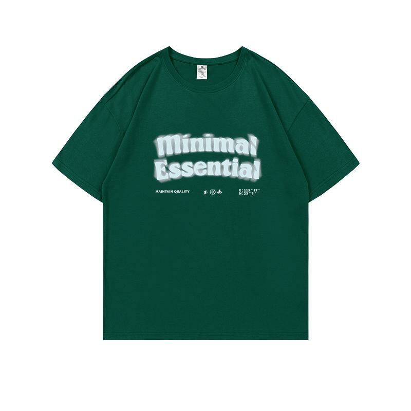 Loose short-sleeved T-shirt (S-4XL dark green 220g cotton) [Please contact customer service to confirm the shipping size after placing an order] 