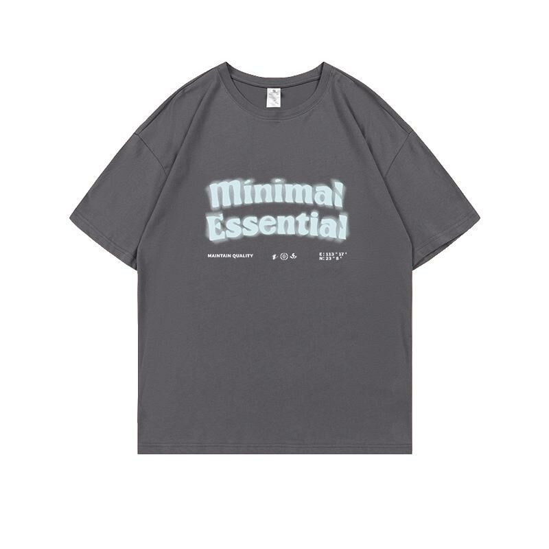 Loose short-sleeved T-shirt (S-4XL dark gray 220g cotton) [Please contact customer service to confirm the shipping size after placing an order] 