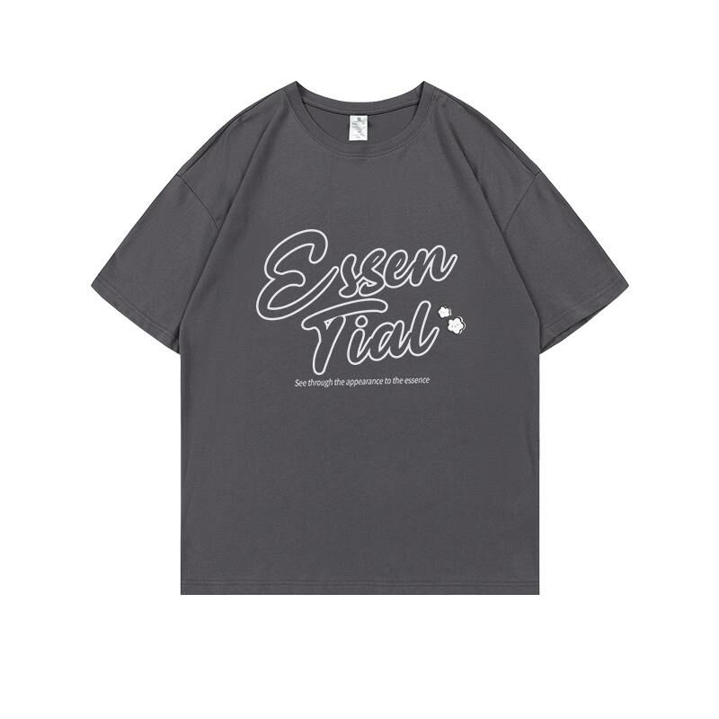 Loose short-sleeved T-shirt (S-4XL dark gray) [Please contact customer service to confirm the shipping size after placing an order] 