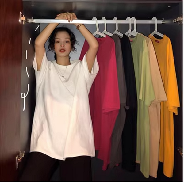 Loose Half Sleeve Base Shirt T-Shirt (White Short Sleeve) (Size: M-2XL (Contact Customer Service to confirm the shipping size after placing the order))