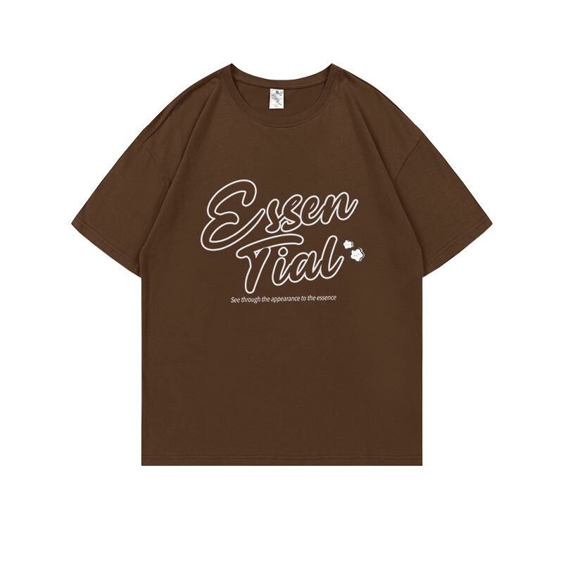 Loose short-sleeved T-shirt (S-4XL brown) [Please contact customer service to confirm the shipping size after placing an order] 
