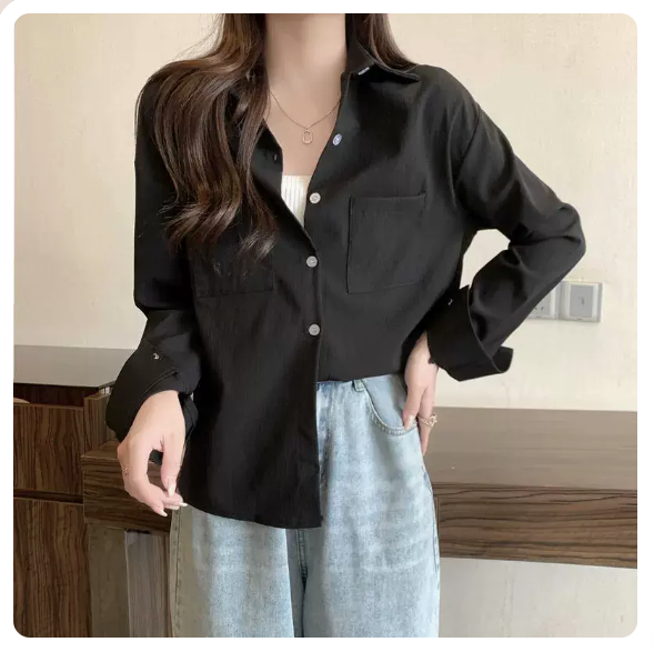 Long sleeve shirt (black size: S-3XL) (please contact customer service to confirm the shipping size after placing an order)