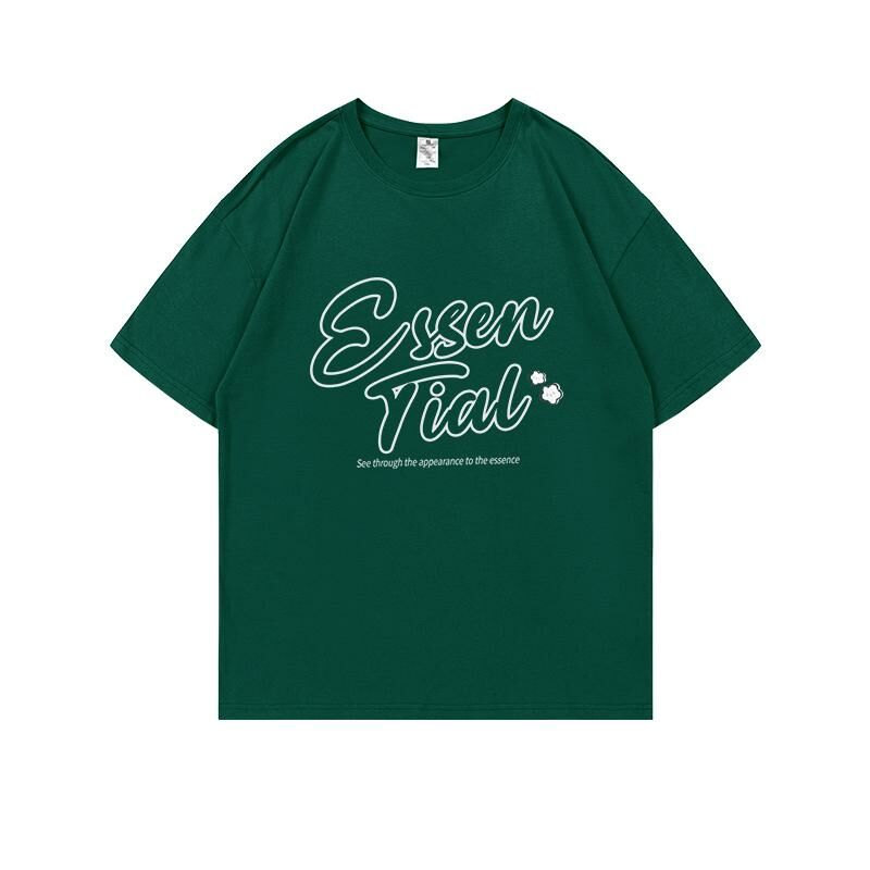Loose short-sleeved T-shirt (S-4XL dark green) [Please contact customer service to confirm the shipping size after placing an order] 