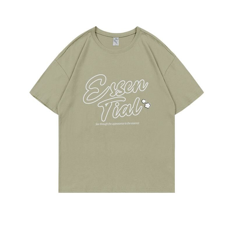Loose short-sleeved T-shirt (S-4XL camel green) [Please contact customer service to confirm the shipping size after placing an order] 