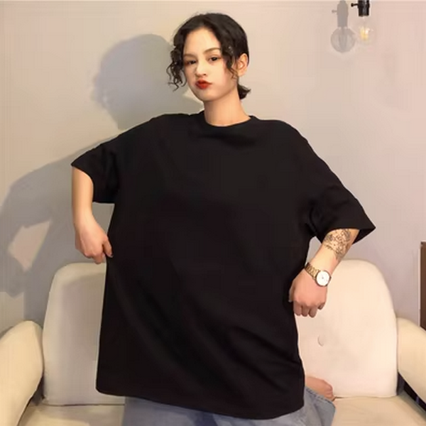 Loose Half Sleeve Base Shirt T-Shirt (Black Short Sleeve) (Size: M-2XL (Contact Customer Service to confirm shipping size after placing an order))