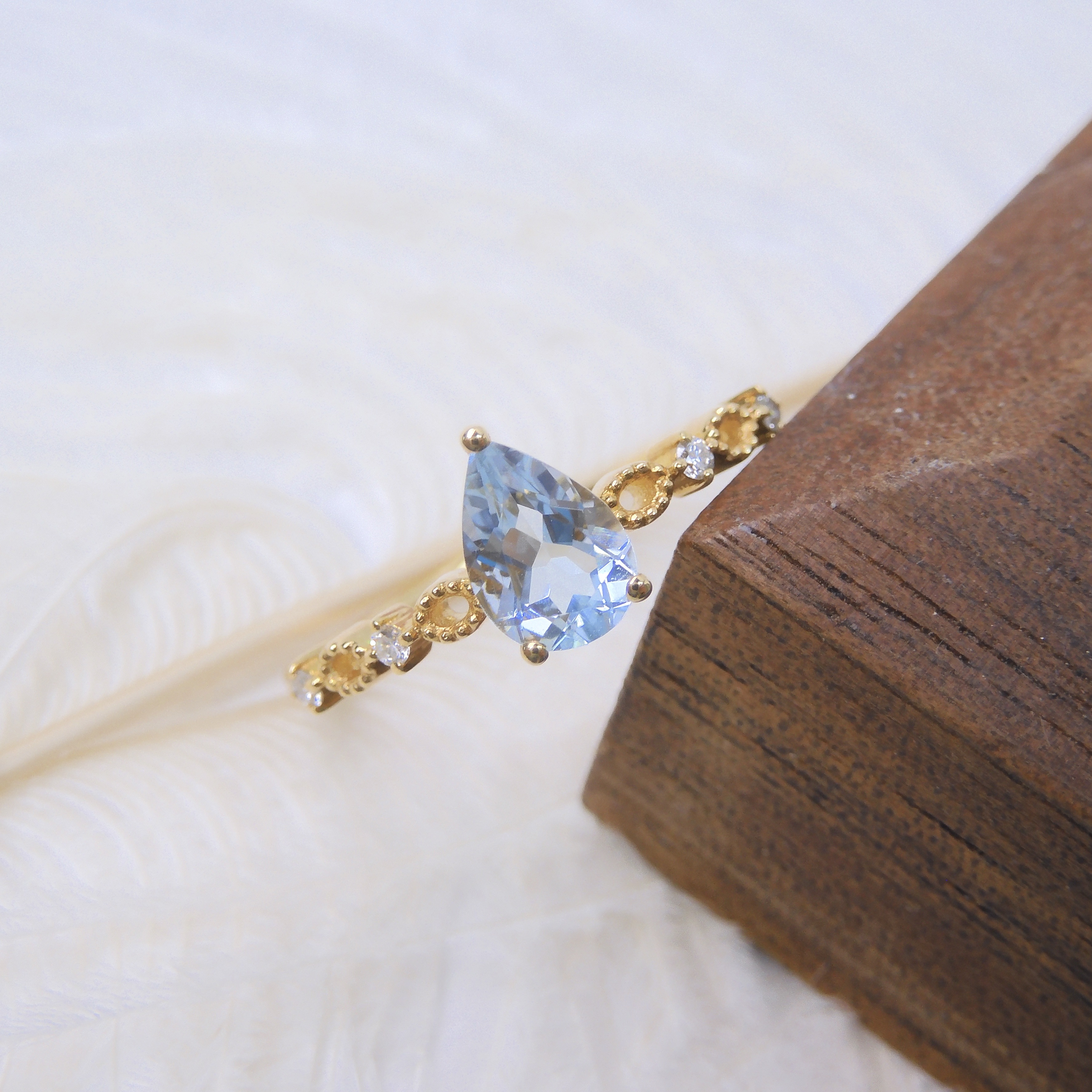 18K金 0.6ct 海藍寶戒指