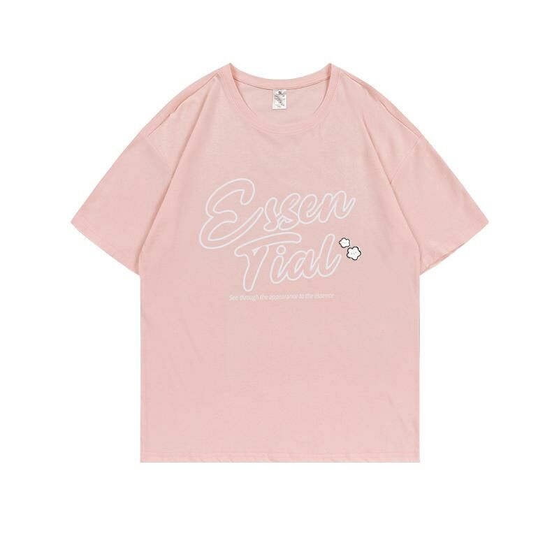 Loose short-sleeved T-shirt (S-4XL light pink) [After placing an order, please contact customer service to confirm the shipping size] 