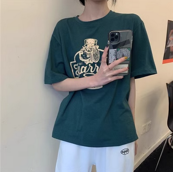 Loose Half Sleeve Base Shirt T-Shirt (410 Green) (Size: M-2XL (Contact customer service to confirm shipping size after placing an order))