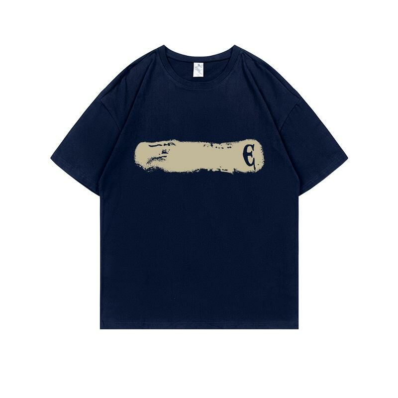 Loose short-sleeved T-shirt (S-4XL navy blue) [Please contact customer service to confirm the shipping size after placing an order] 