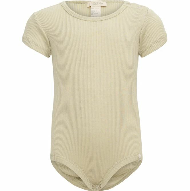 MINIMALISMA 絲綢羅紋短袖包屁衣 Buddy - Pear Sorbet