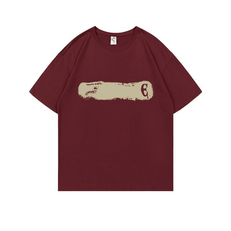 Loose short-sleeved T-shirt (S-4XL burgundy) [Please contact customer service to confirm the shipping size after placing an order] 