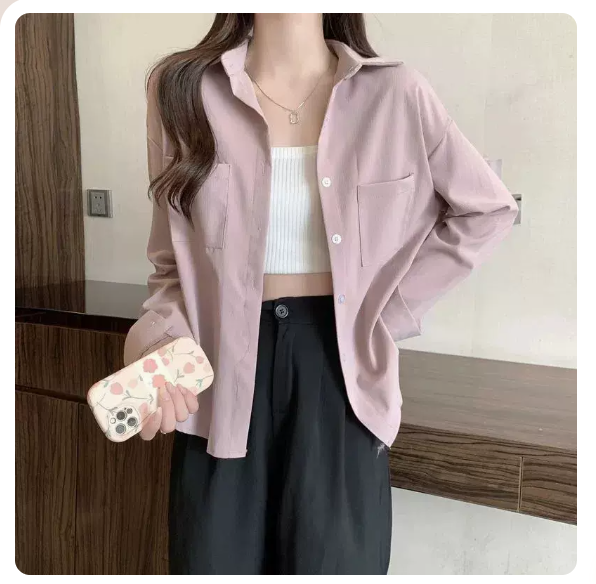 Long Sleeve Shirt (Pink Size: S-3XL) (Please contact customer service to confirm the shipping size after placing an order)