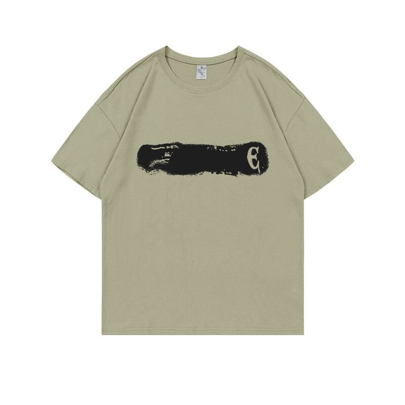 Loose short-sleeved T-shirt (S-4XL camel green) [After placing an order, please contact customer service to confirm the shipping size] 