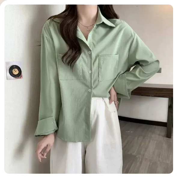 Long Sleeve Shirt (Green Size: S-3XL) (Please contact customer service to confirm the shipping size after placing an order)