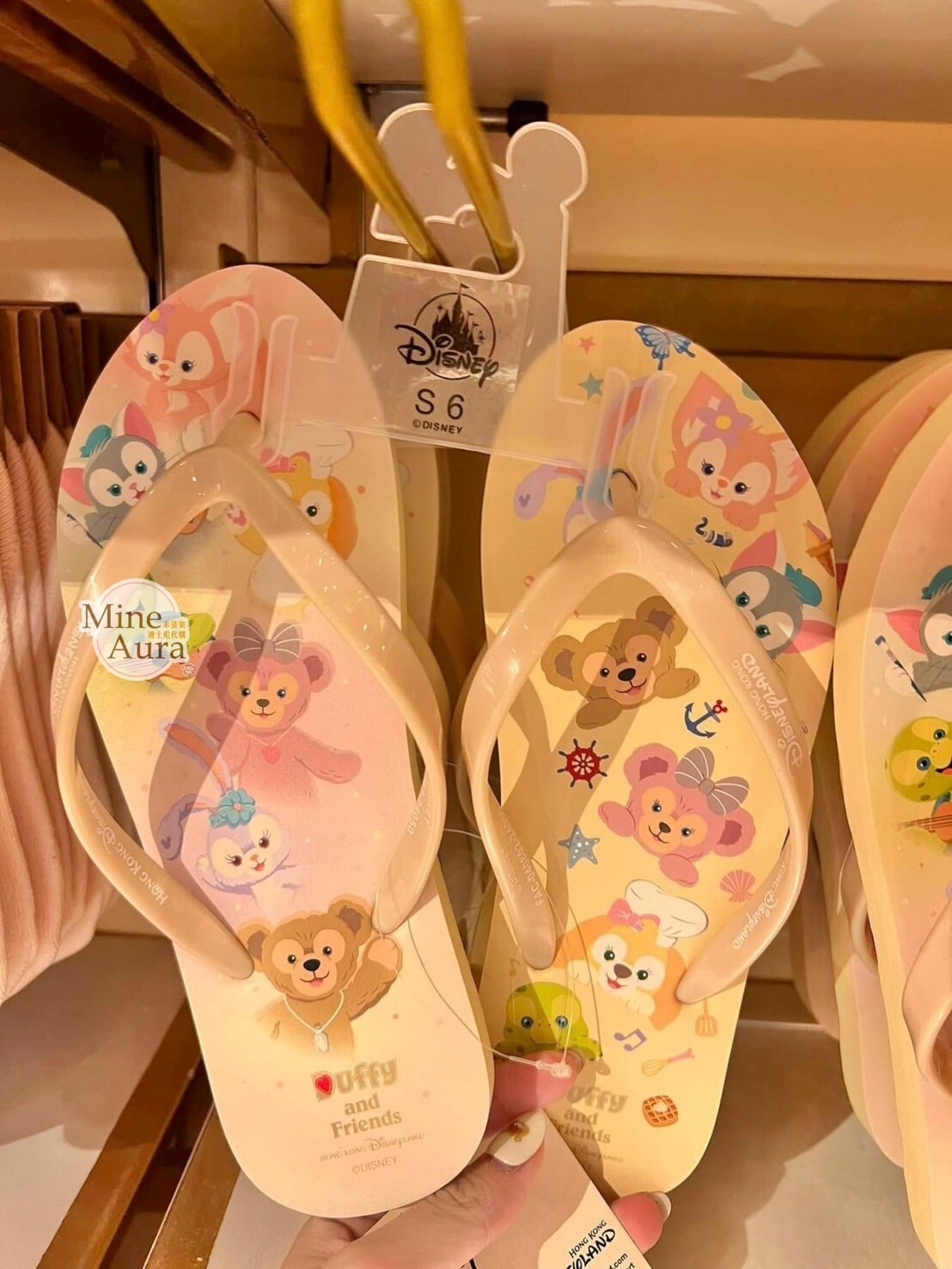 達菲Duffy與好友 大頭圖案 人字 夾腳拖鞋 -香港迪士尼樂園