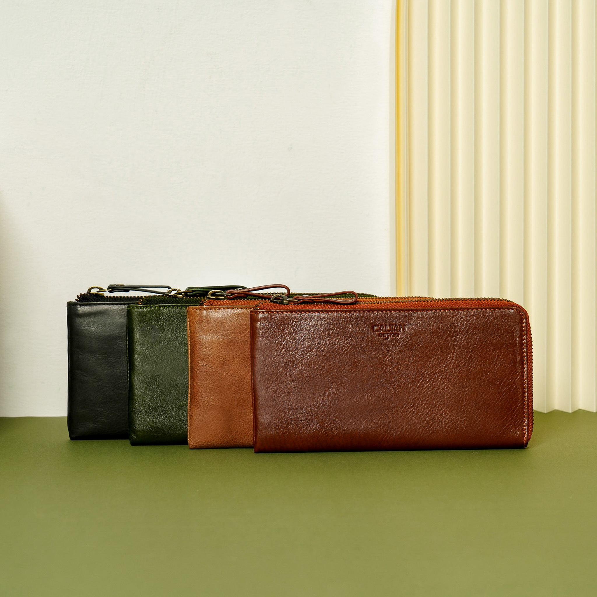 【招財母錢包💰】時尚簡約L型拉鍊長夾-五色(074354)