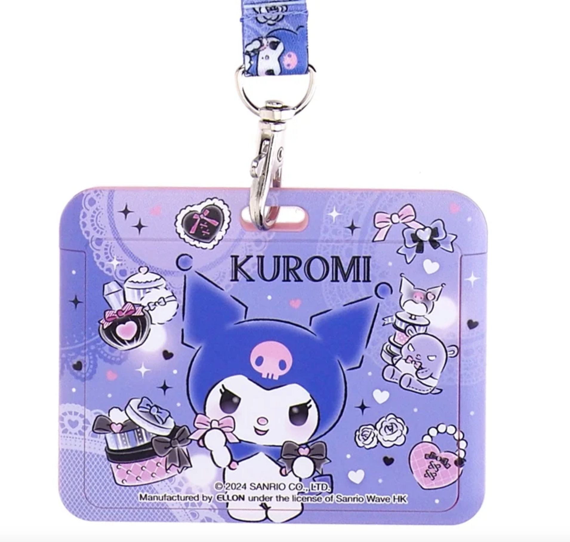 Kuromi 証件套連頸繩-橫向  9-8343-1