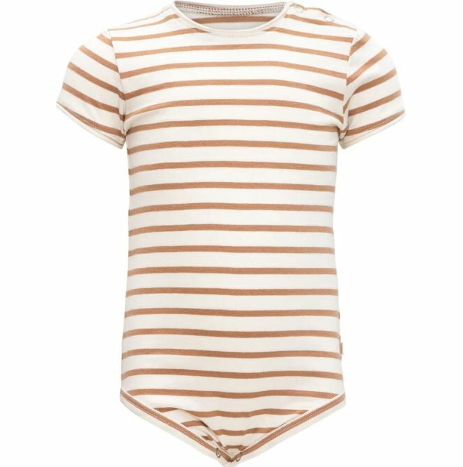 MINIMALISMA 有機棉短袖包屁衣 Lassi -Bronze Stripes