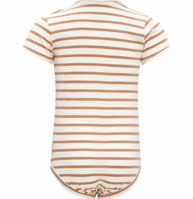 MINIMALISMA 有機棉短袖包屁衣 Lassi -Bronze Stripes