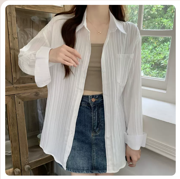 Casual Jacket Shirt (White Size: S-3XL) (Please contact customer service to confirm the shipping size after placing an order)