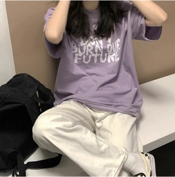 Loose Half Sleeve Base Shirt T-Shirt (416 Purple) (Size: M-2XL (Contact customer service to confirm shipping size after placing an order))