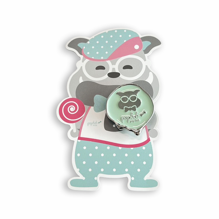 Candies 眼鏡豬胸針(淡綠)