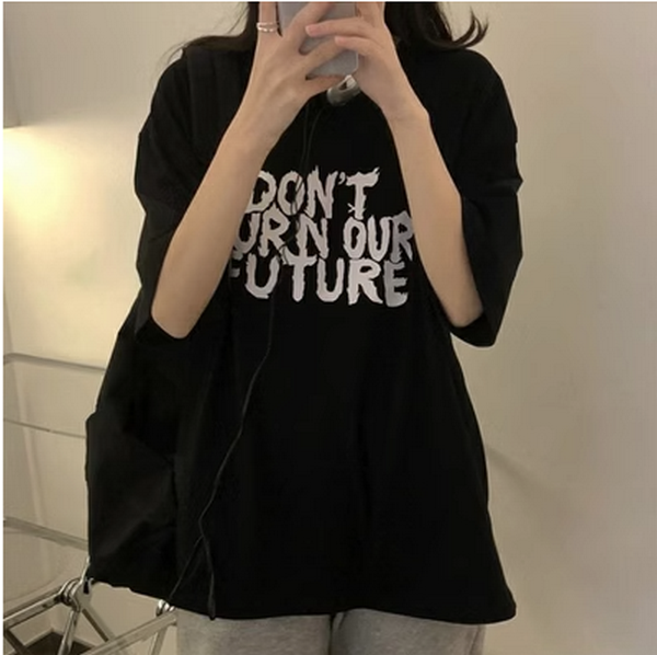 Loose Half Sleeve Base Shirt T-Shirt (416 Black) (Size: M-2XL (Contact customer service to confirm shipping size after placing an order))