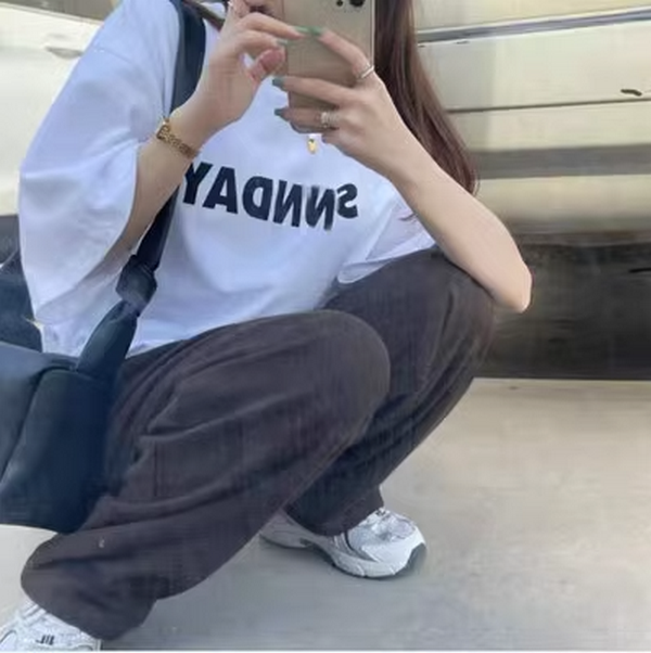 Loose Half Sleeve Base Shirt T-Shirt (419 White) (Size: M-2XL (Contact customer service to confirm shipping size after placing an order))
