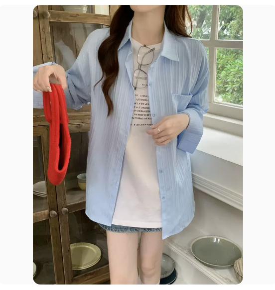 Casual Jacket Shirt (Blue Size: S-3XL) (Please contact customer service to confirm the shipping size after placing an order)