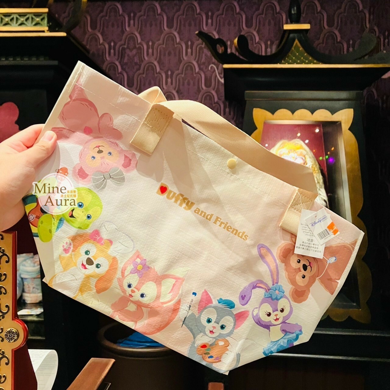 達菲 Duffy  與好友們 彩色站姿圖案 S號 購物袋 提袋 D&F達菲系列 -香港迪士尼樂園