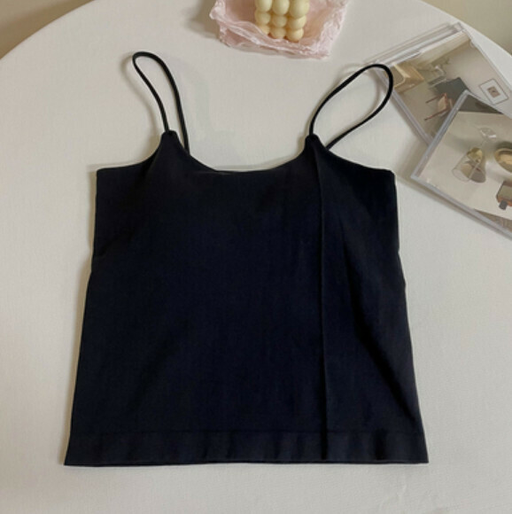 Summer Inner Strap Chest Padded Vest (Black) [One Size]