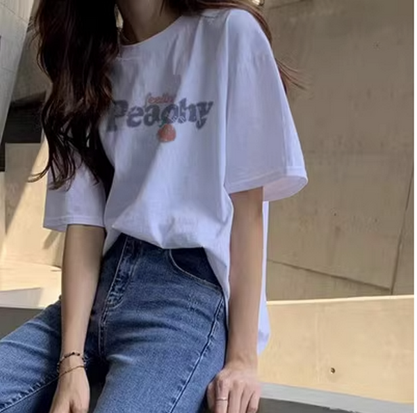 Loose Half Sleeve Base Shirt T-Shirt (421 White) (Size: M-2XL (Contact customer service to confirm shipping size after placing an order))