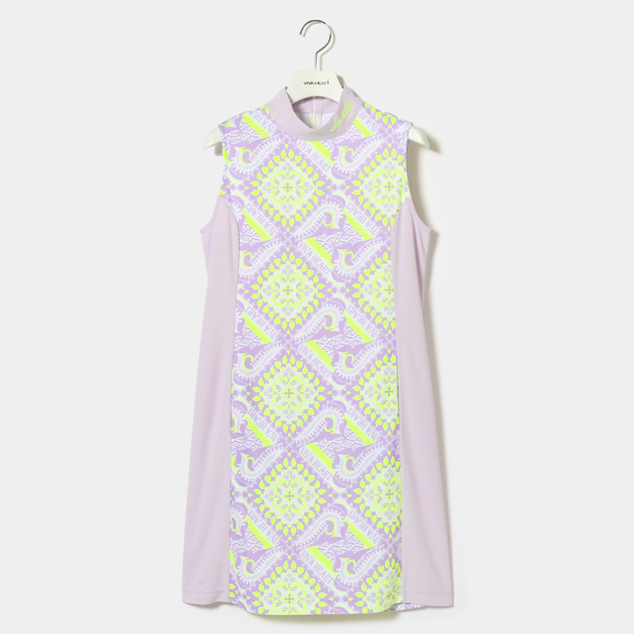 女士-琺瑯圖騰小高領連身裙