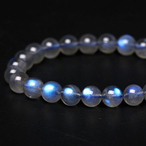 【藏寶】馬達加斯加強藍光拉長石水晶手鍊/水晶手串